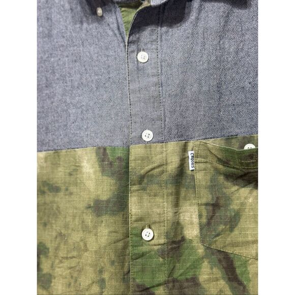 NWOT Crooks & Castles Green Map Tree Camo Short Sleeve Button Up Shirt Men's XL - Picture 5 of 12